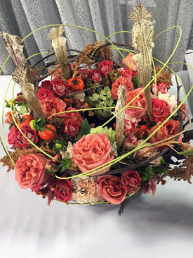 Fall floral arrangements add color texture shape with naturals