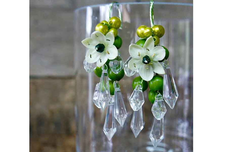 Flower Earrings Flower Chandelier Earrings Bridal Earrings - Temu