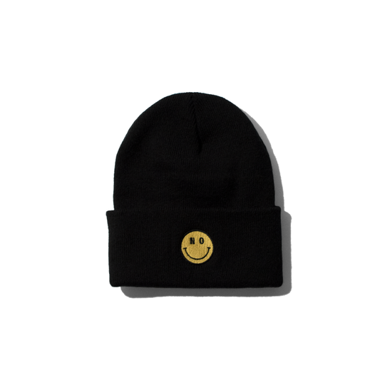 beanie with smiley face