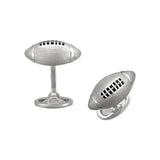 FOOTBALL BRUSHED STERLING SILVER CUFFLINKS