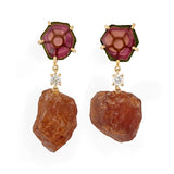 ANTELOPE VALLEY 18K GOLD ONE OF A KIND GEMSTONE EARRINGS