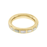 Dash Rectangle Gemstone Sterling Silver Stackable Ring