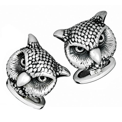 Sterling Silver Owl Cufflinks – Jan Leslie Cufflinks and Accessories