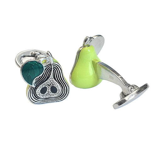 Pear Sterling Silver Cufflinks