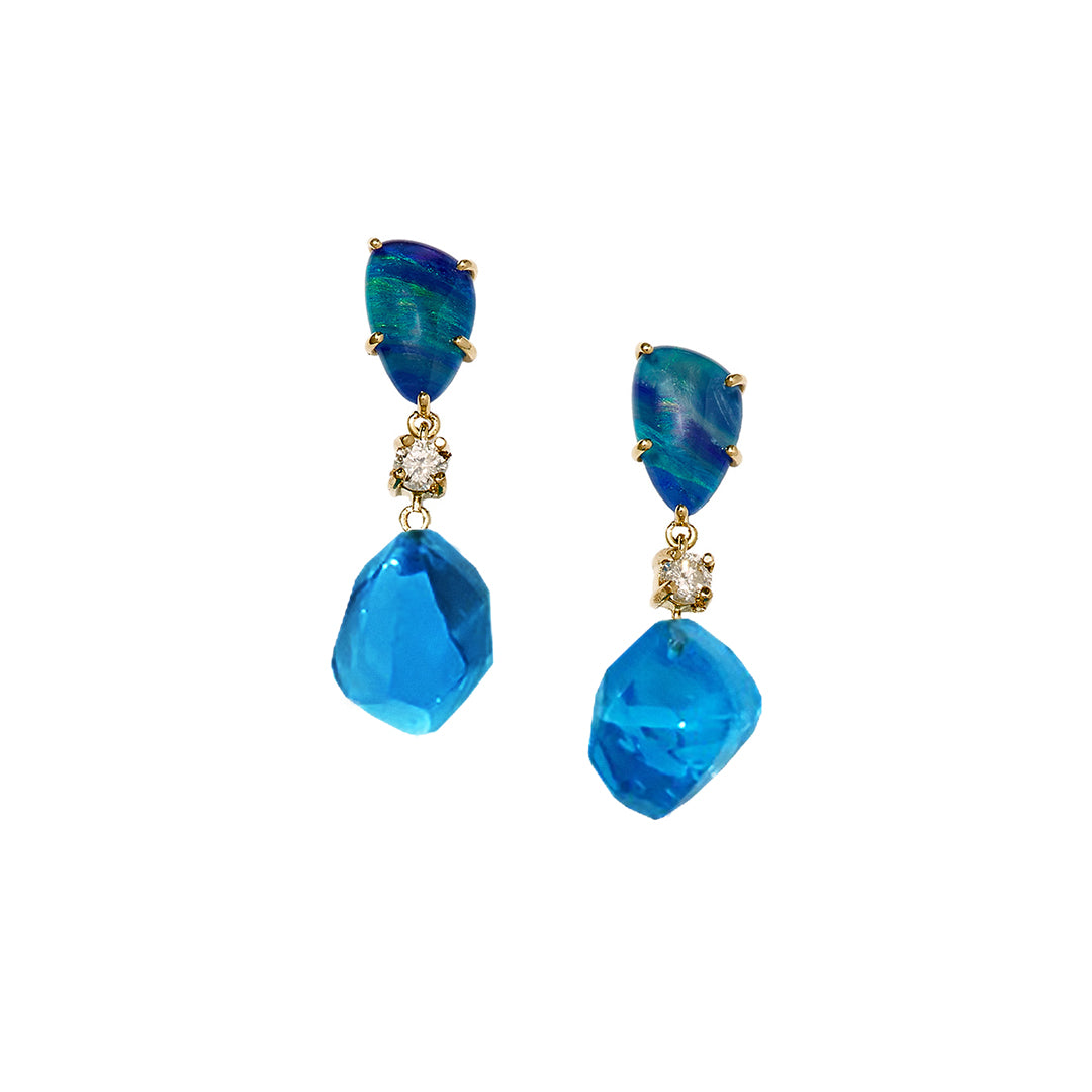 Santorini 18K Gold One of A Kind Gemstone Earrings – Jan Leslie