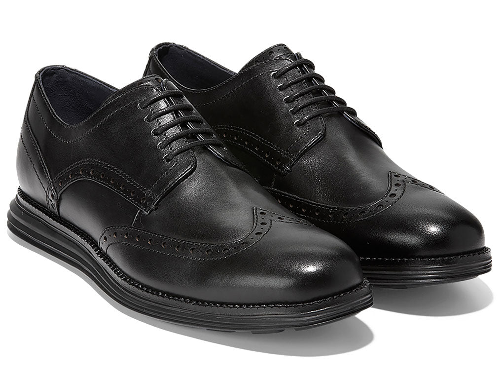 cole haan black wingtip shoes