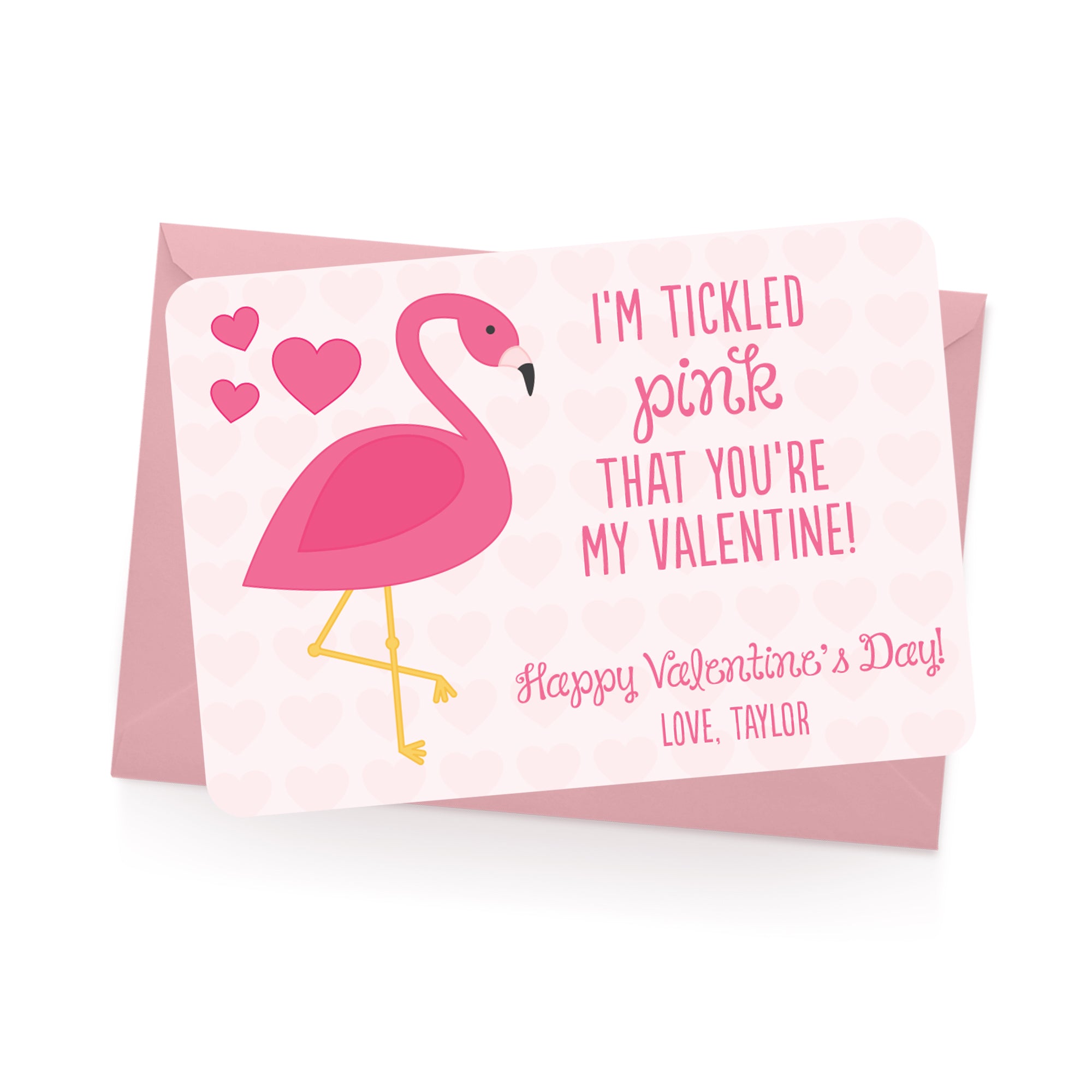 Flamingo Personalized Valentine's Day Cards | Tickled ...