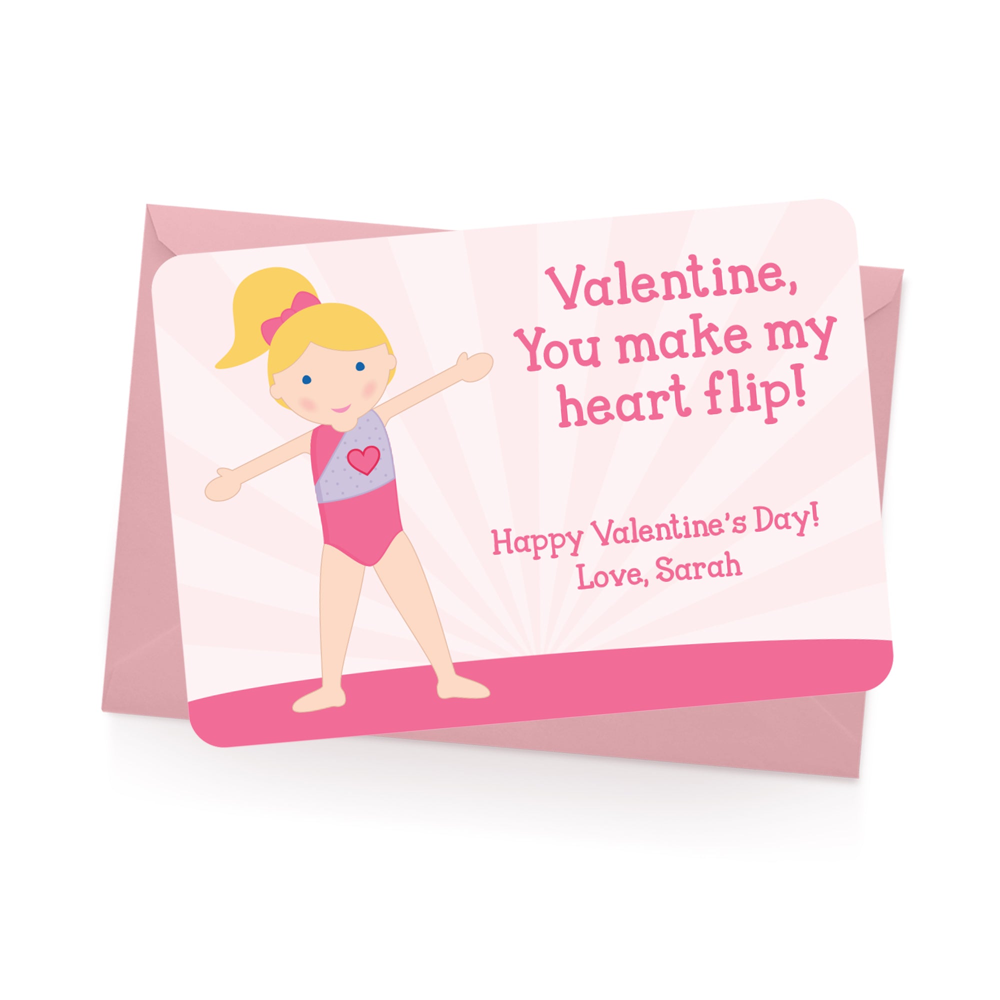 Gymnast Personalized Valentine's Day Cards | Tickled Peach ...
