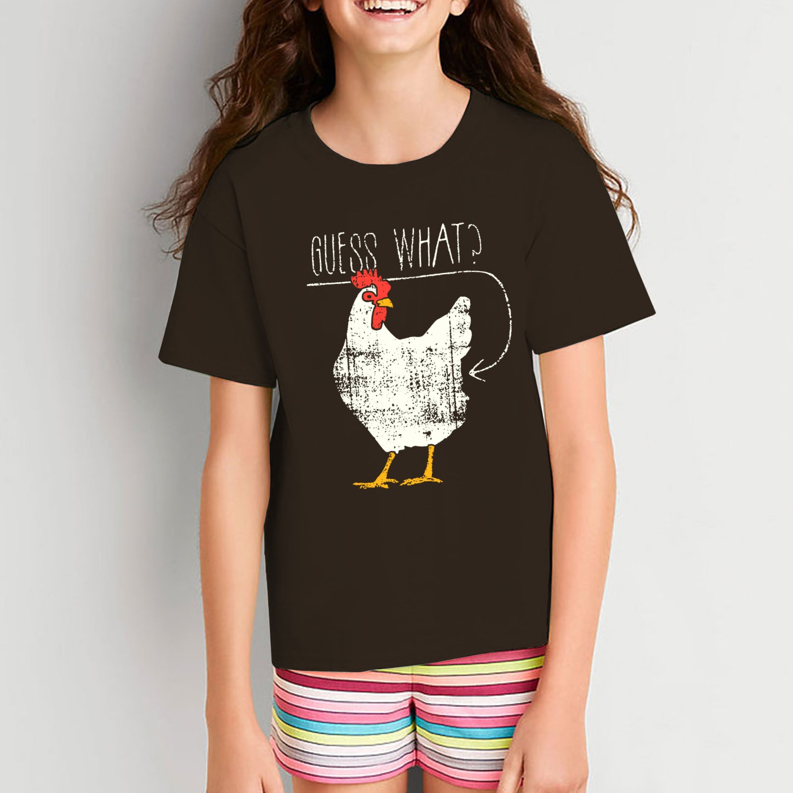 Guess What? Chicken Butt: T-Shirt - YOUTH - Dark Chocolate - UGP