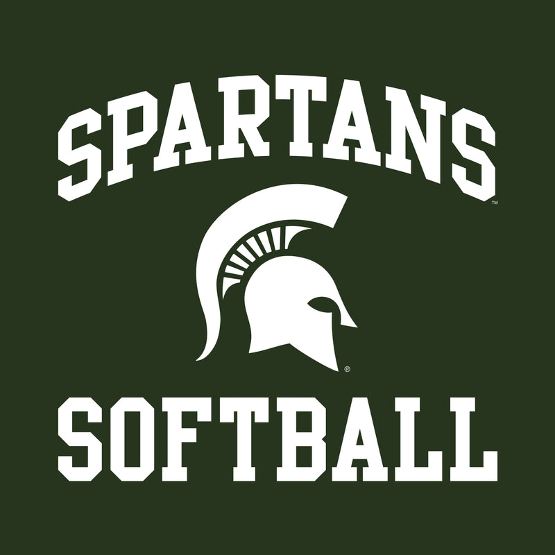 Michigan State University Spartans Arch Logo Softball Short Sleeve T S