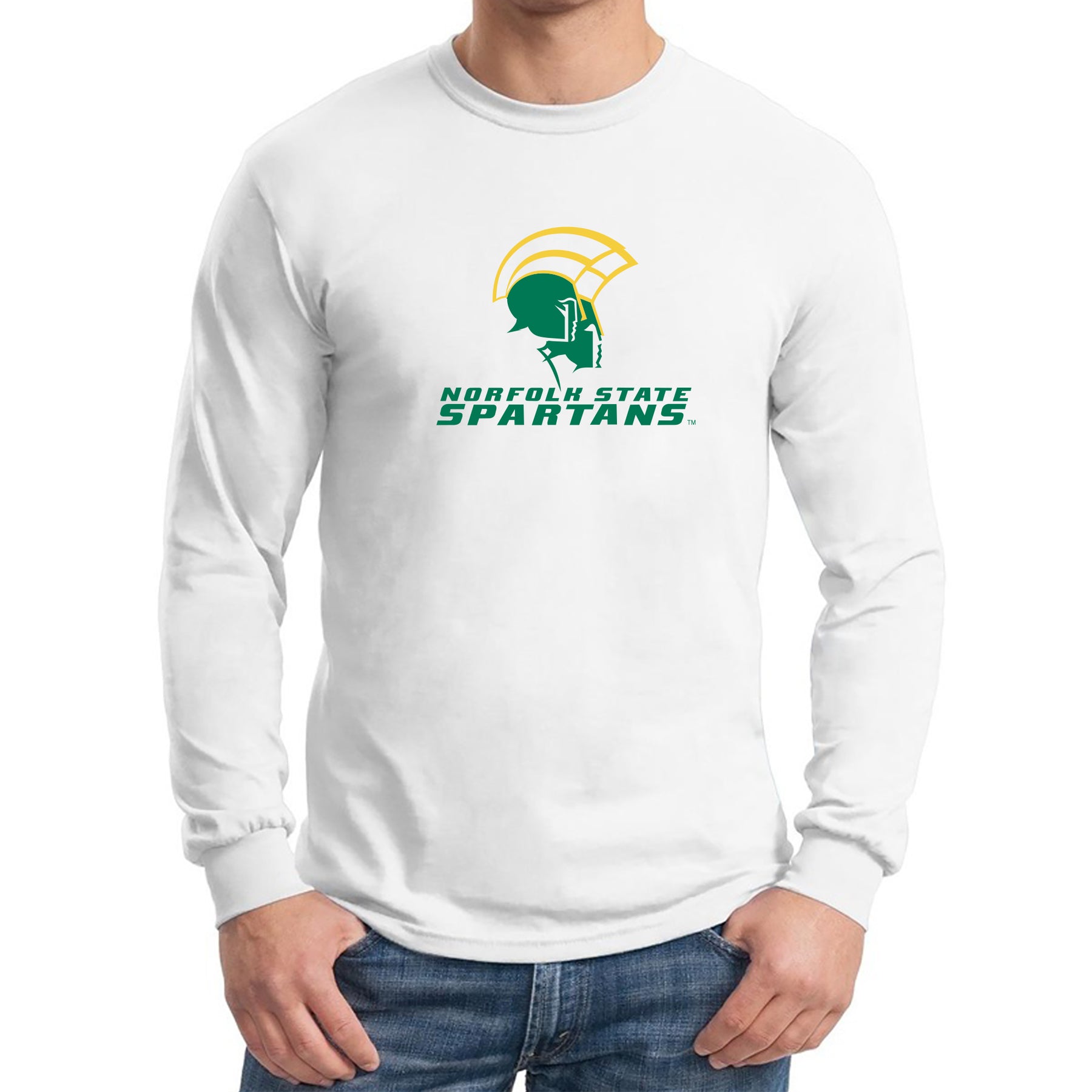 Norfolk State University Spartans Primary Logo Long Sleeve T Shirt W Underground Printing
