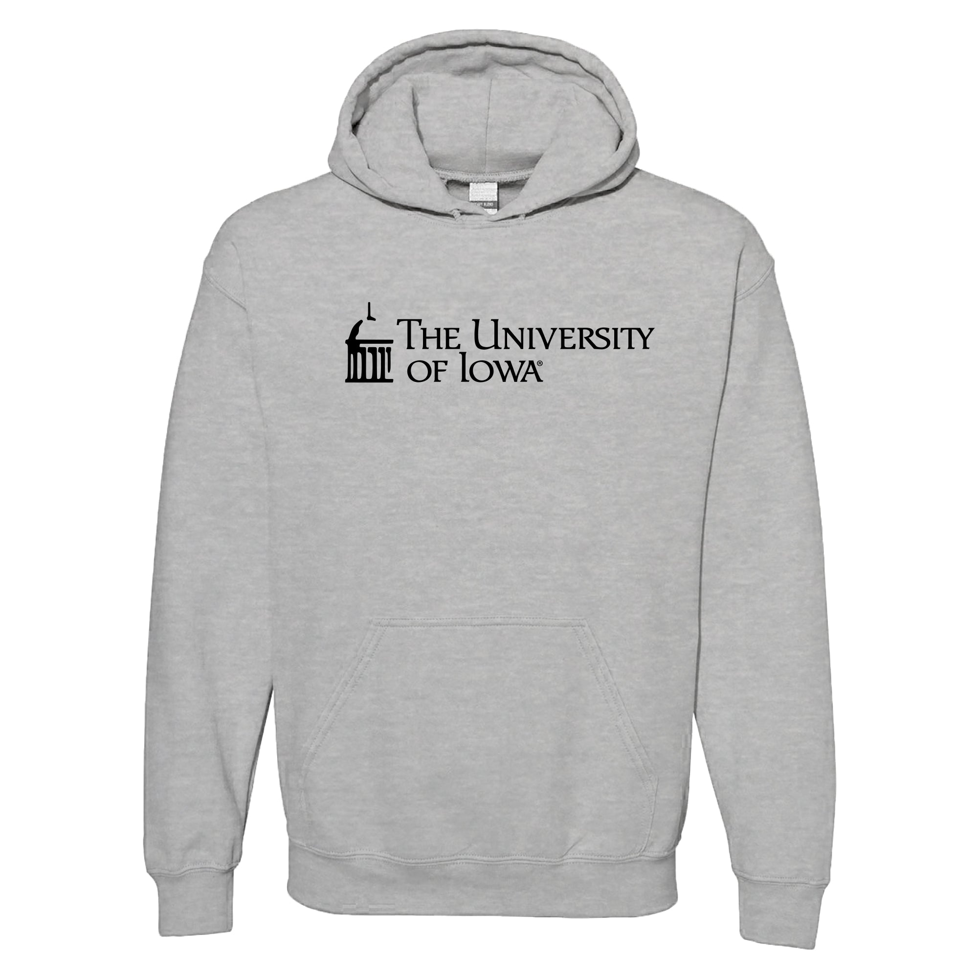 University of Iowa Hawkeyes Institutional Logo Basic Cotton Hoodie - Sport Grey