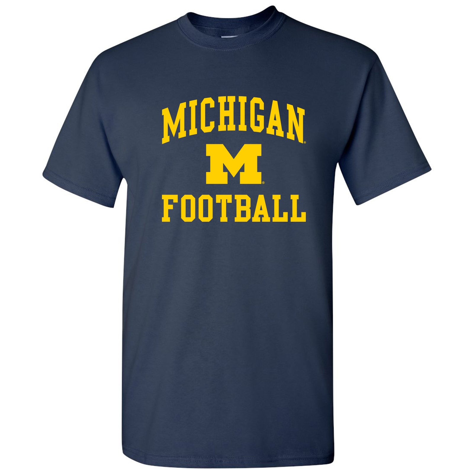 Arch Logo Football University of Michigan Basic Cotton Short Sleeve T