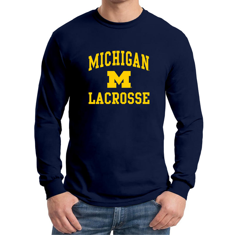 University of Michigan Wolverines Arch Logo Lacrosse Long Sleeve - Nav