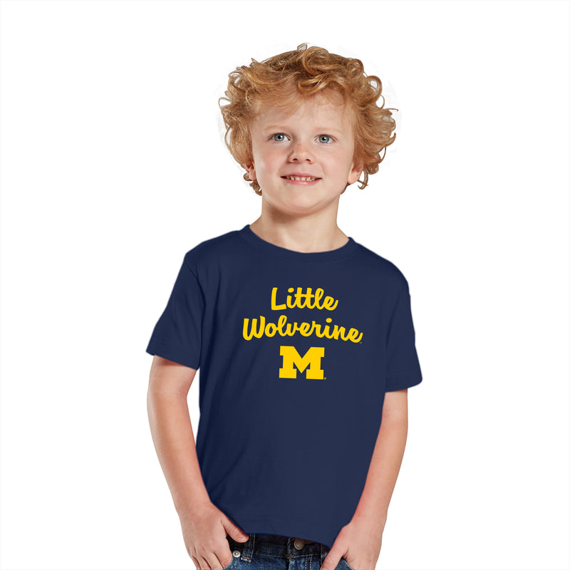 University of Michigan Little Wolverine Basic Cotton Short Sleeve Toddler T Shirt - Navy