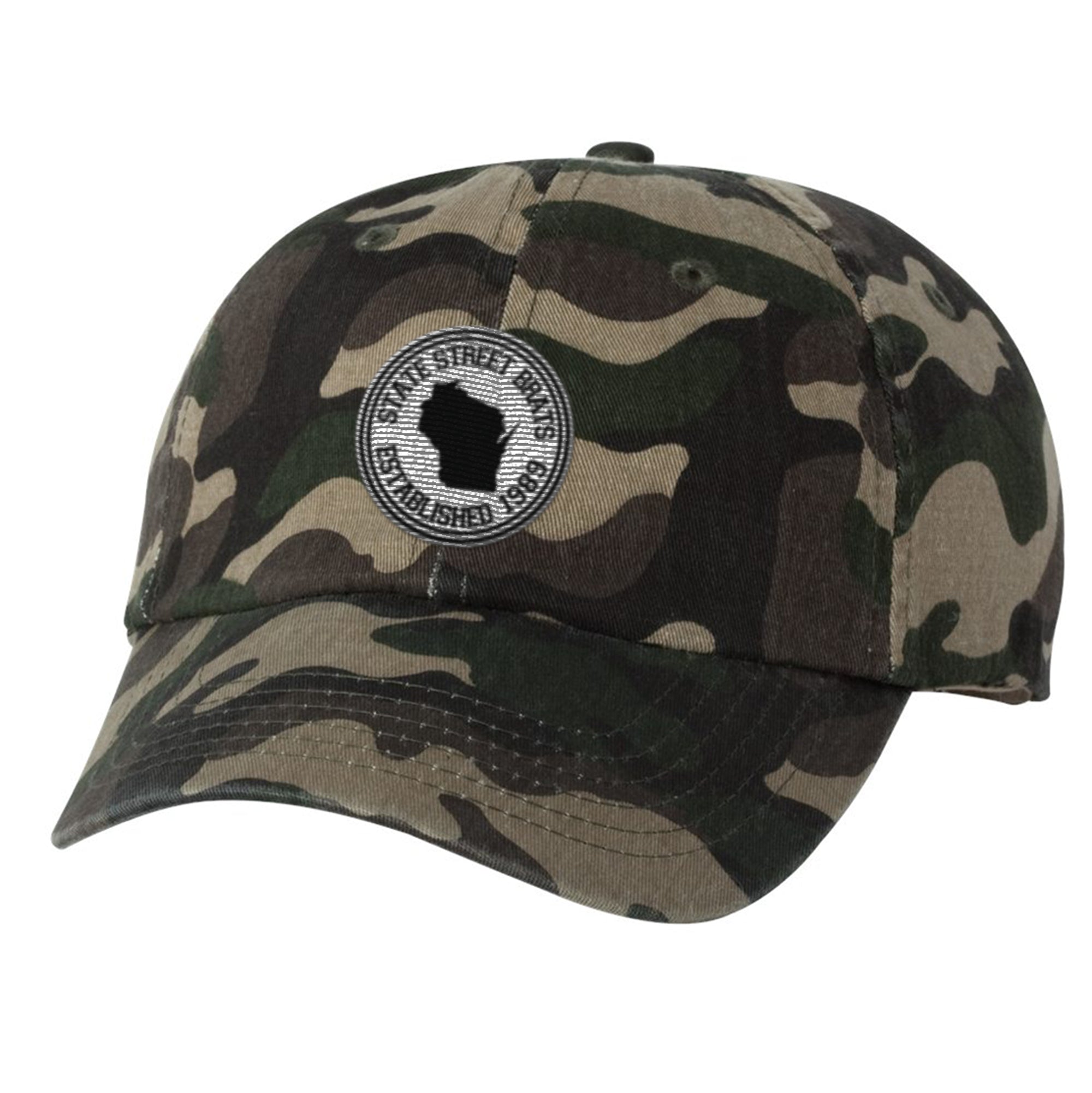 State Street Brats Circle Logo Classic Cap - Green Camo