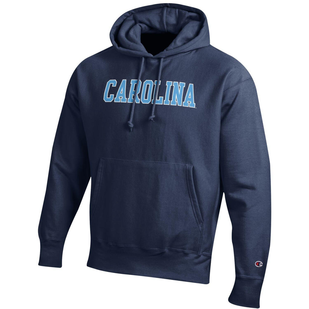 University of North Carolina Screen Printed Reverse Weave Hoodie - Navy ...