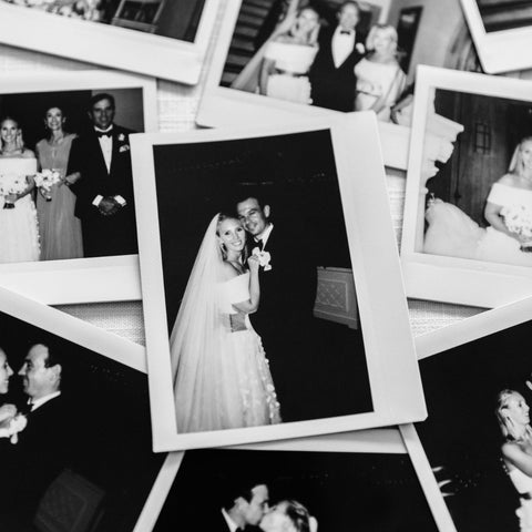 polaroid photo collage from chloe burch's palm beach wedding