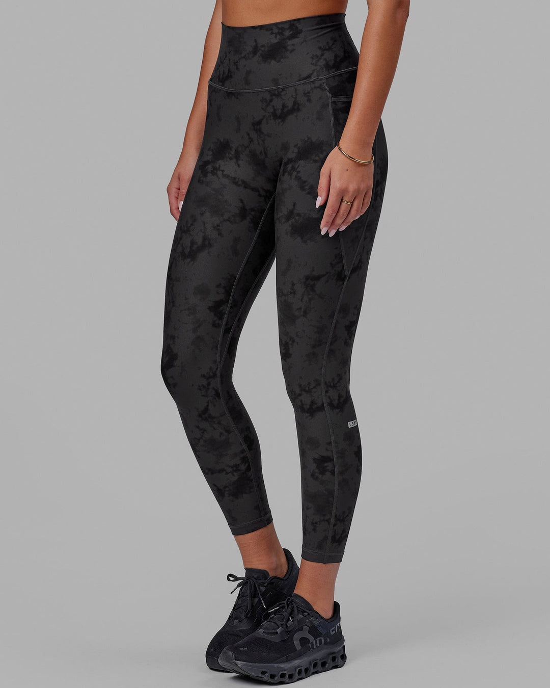 Fusion Full Length Leggings - Black Tie-Dye