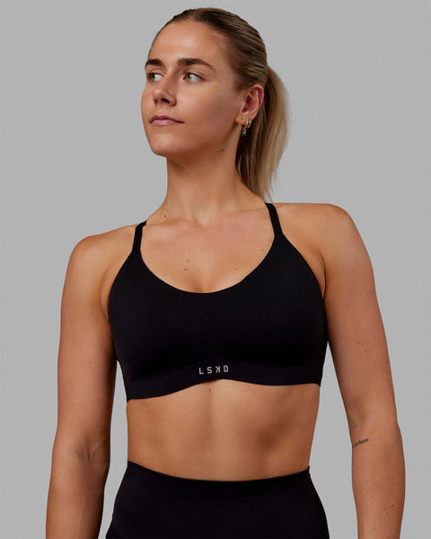 AvaLee by Selkirk Women's Zip-up Sports Bra - Black / XS