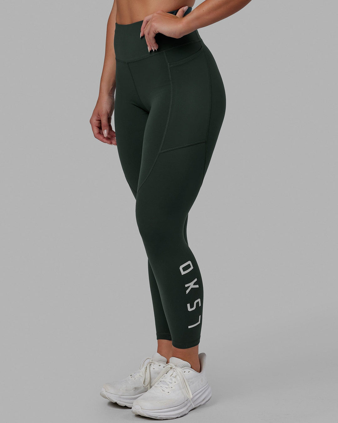 Rep Full Length Leggings - Black-Hyper Teal – LSKD US