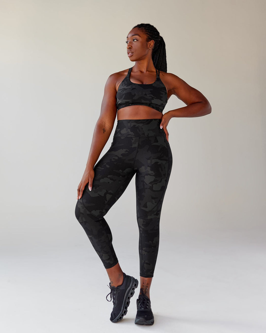 Squat Proof Align Leggings - Black Camo - FiiTUK