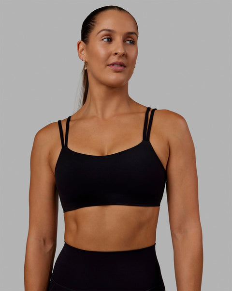 Active Domino Fashion Charcoal Sports Bra Back Medium Support Womens Size S  New