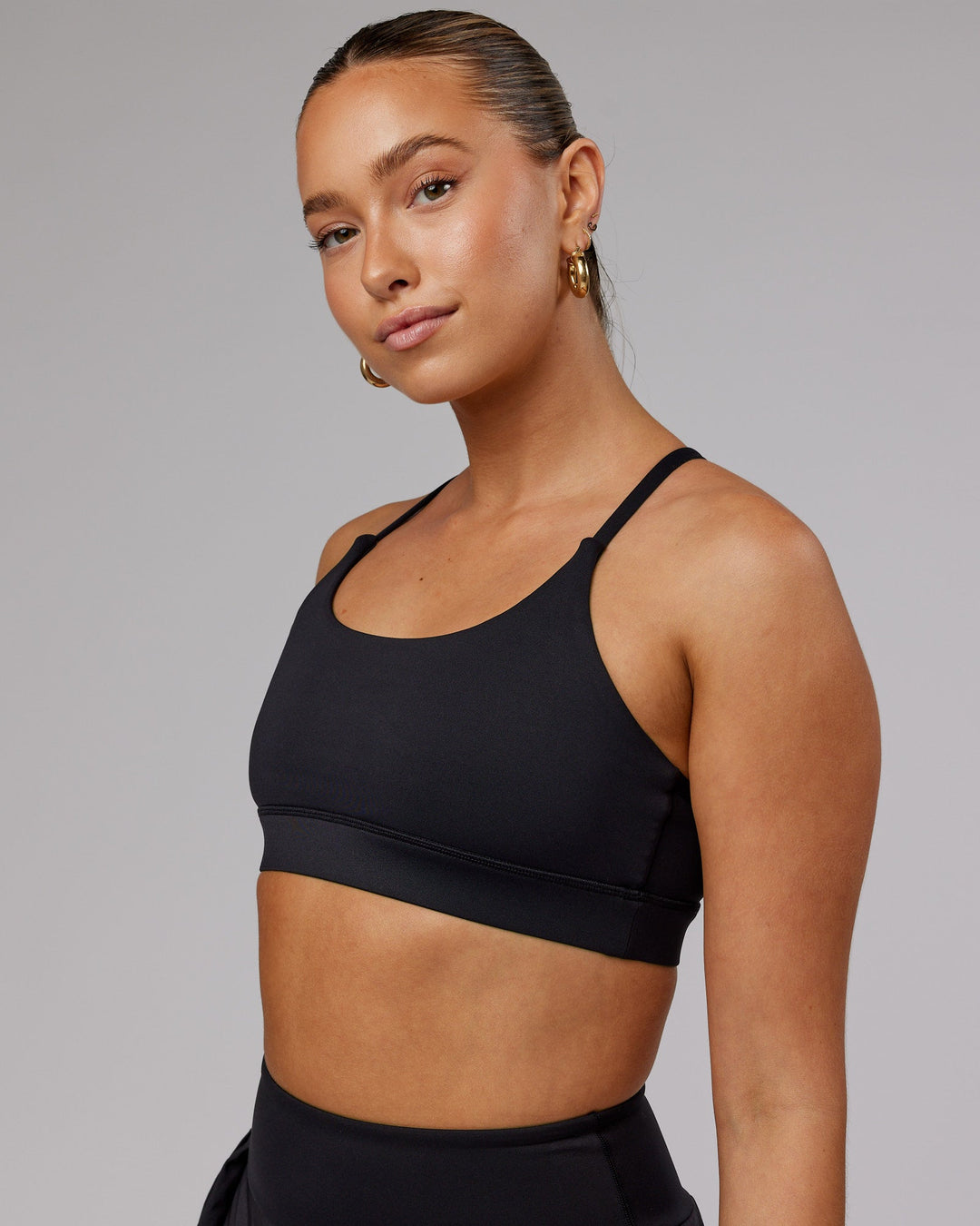 Balance Ribbed Sports Bra - Black