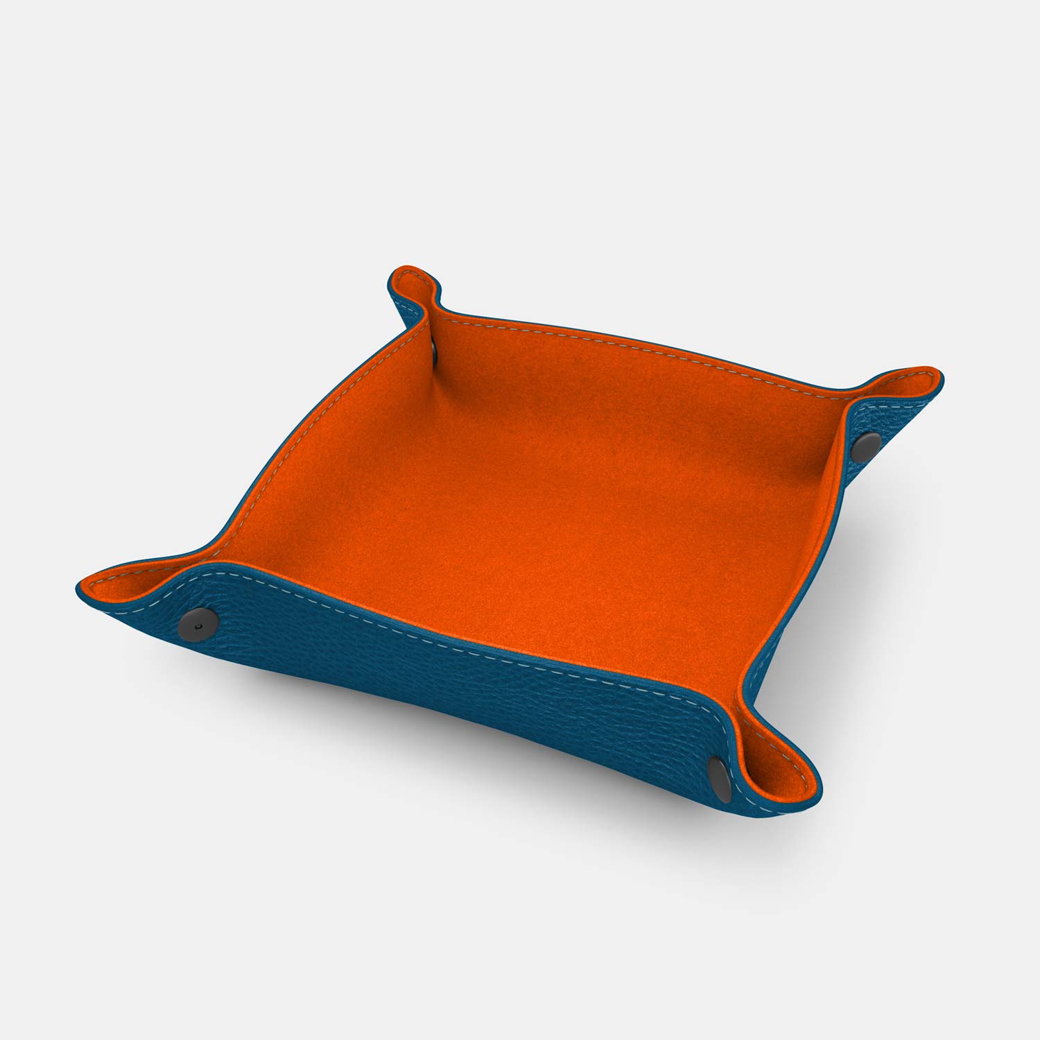 Leather Catch-all Tray - Turquoise Blue and Orange - RYAN London