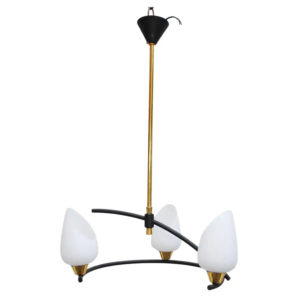 Sexy small mid century French chandelier design by Maison Arlus