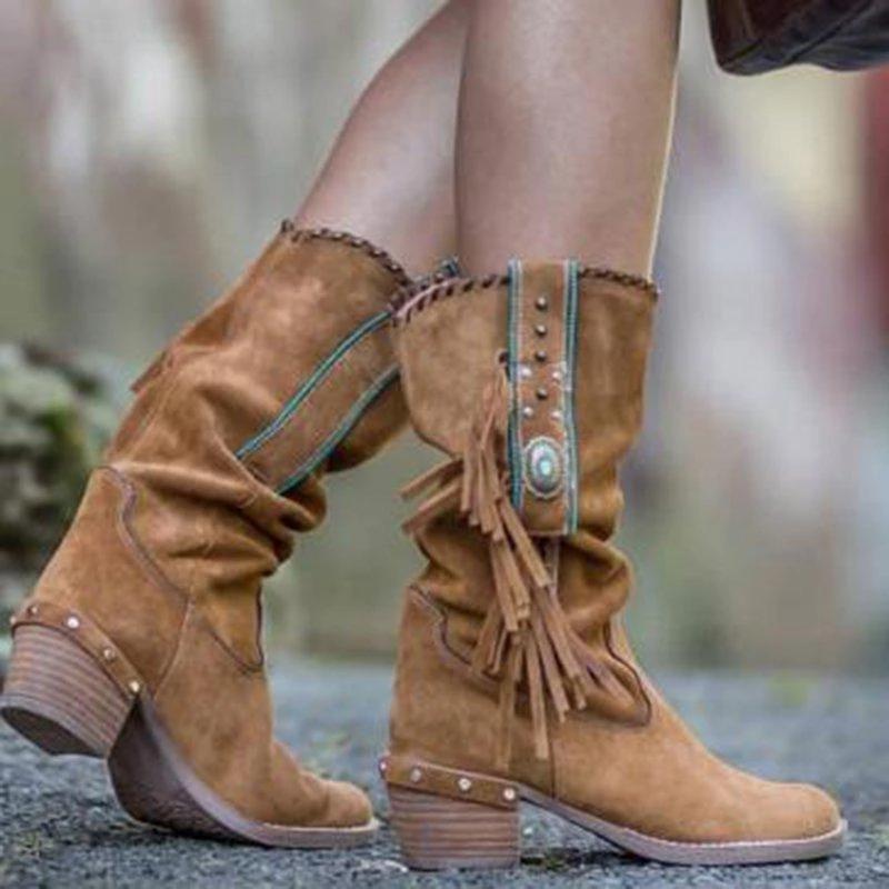 womens suede mid calf boots