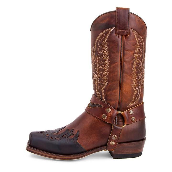 Men's Buckle Caved Cowboy Boots only 