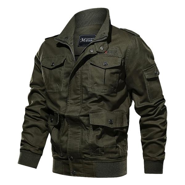 Cotton Military Jacket Men MA-1 Style Army Jackets Multi Pocket Men's ...