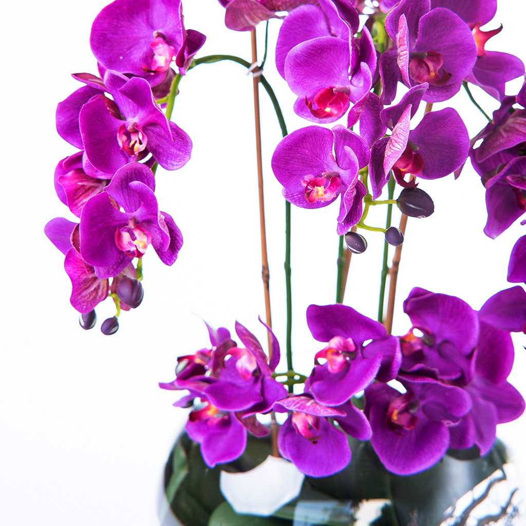 Purple Phalaenopsis Orchid - Silk Flower - Arrangement