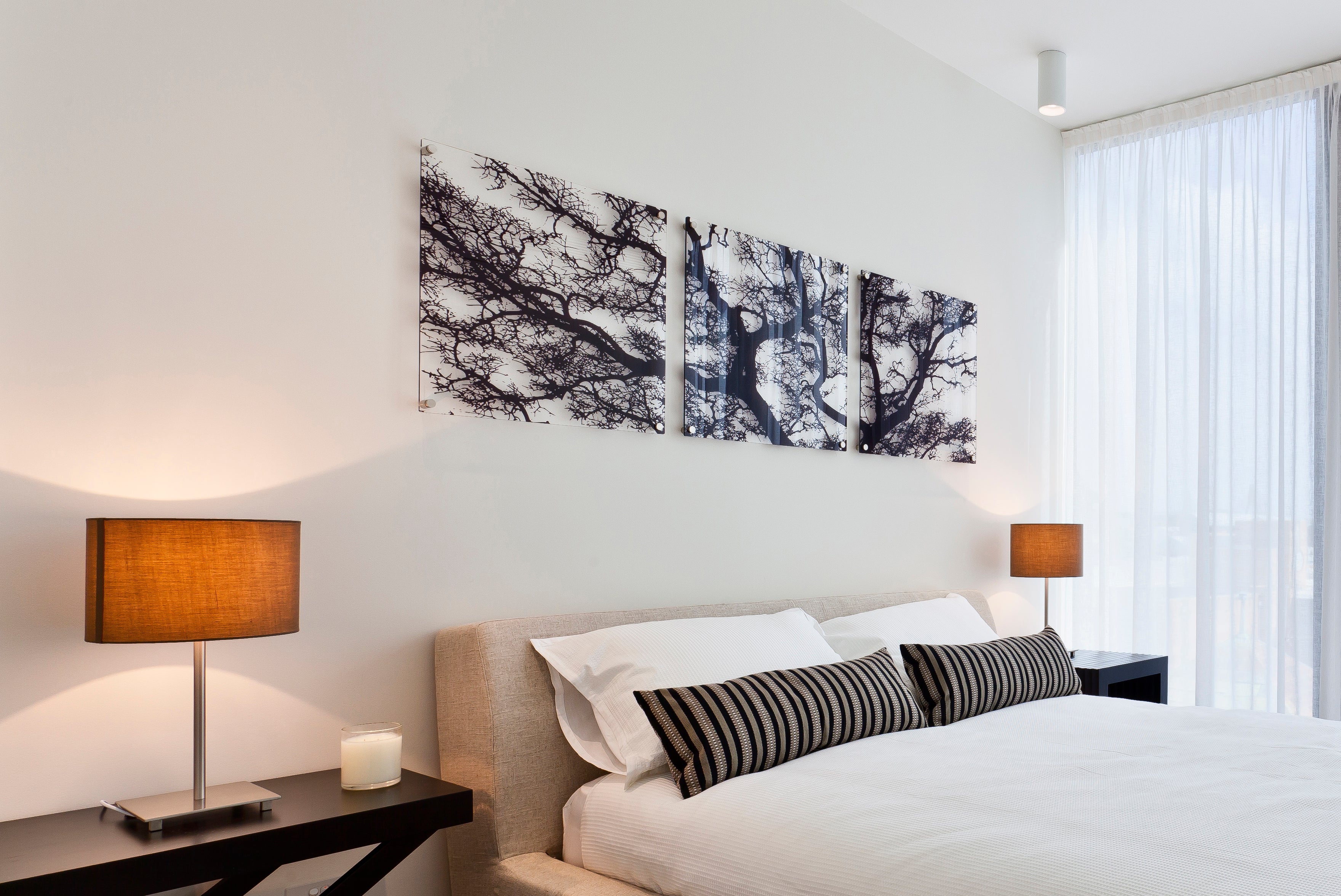 Signarture Burrawang Artwork in Contemporary Bedroom Setting