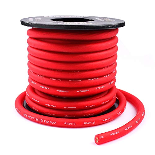 Full Tilt 8 Gauge Red 50' Tinned OFC Oxygen Free Copper Power/Ground Cable/Wire