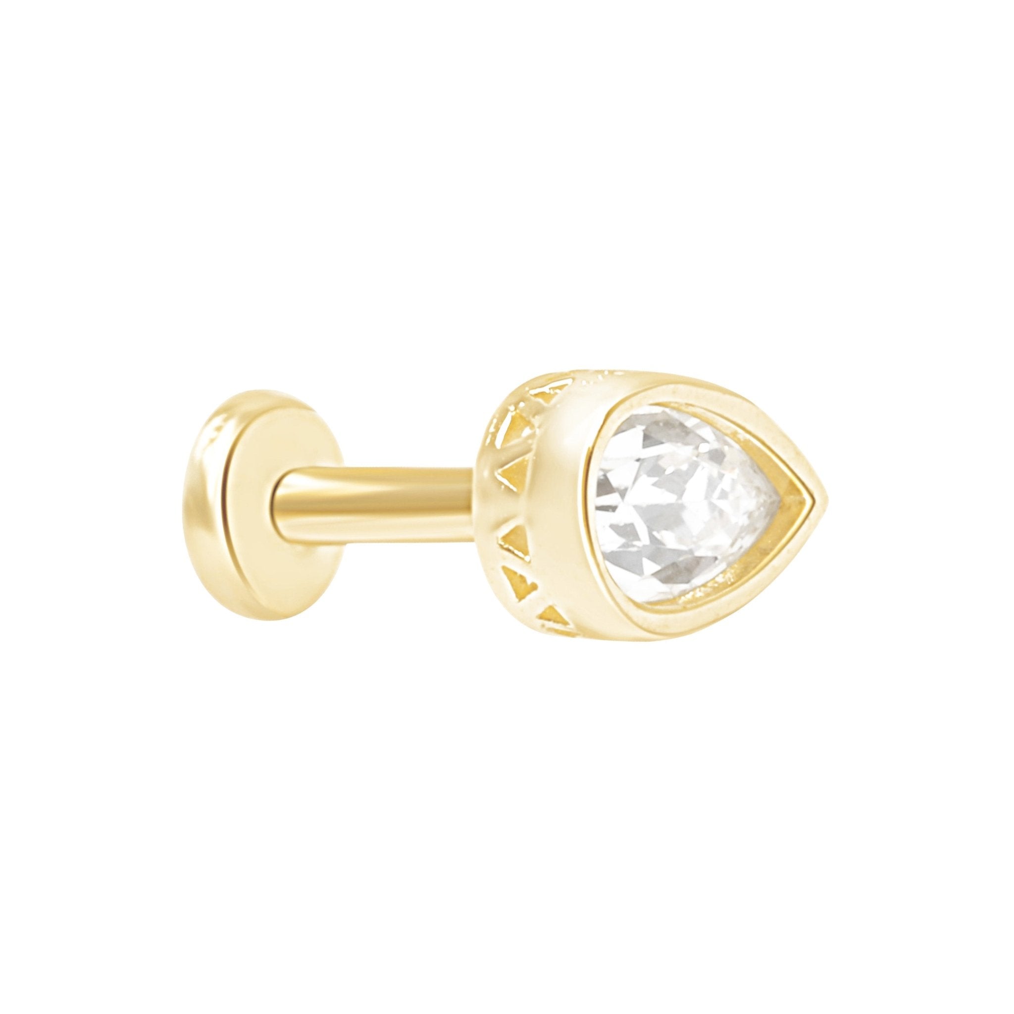 14k Yellow Gold Post Stud Earrings 3mm Cubic Zirconia Screw Back - Bez –  AzureBella Jewelry