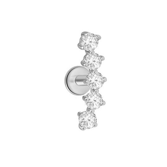 Invisible Set Floating Round Diamond Flat Back Stud – Estella