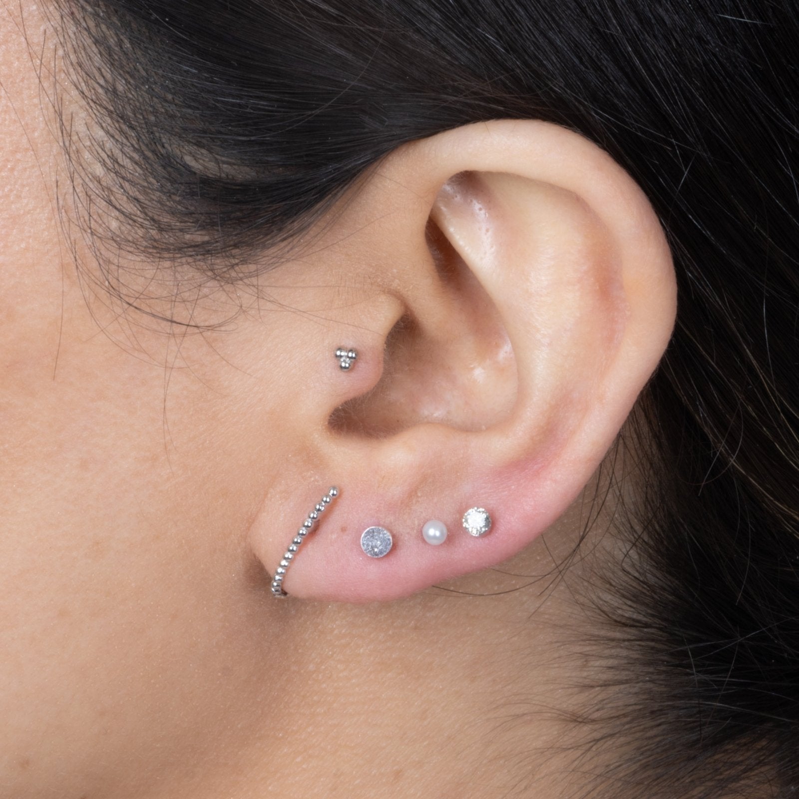 PinCushion - new tragus and cartilage piercing with some pretty new gold  jewelry, body vision los angeles tri bead cluster in rose gold and Invictus  Body Jewelry Paisley in yellow gold ~~