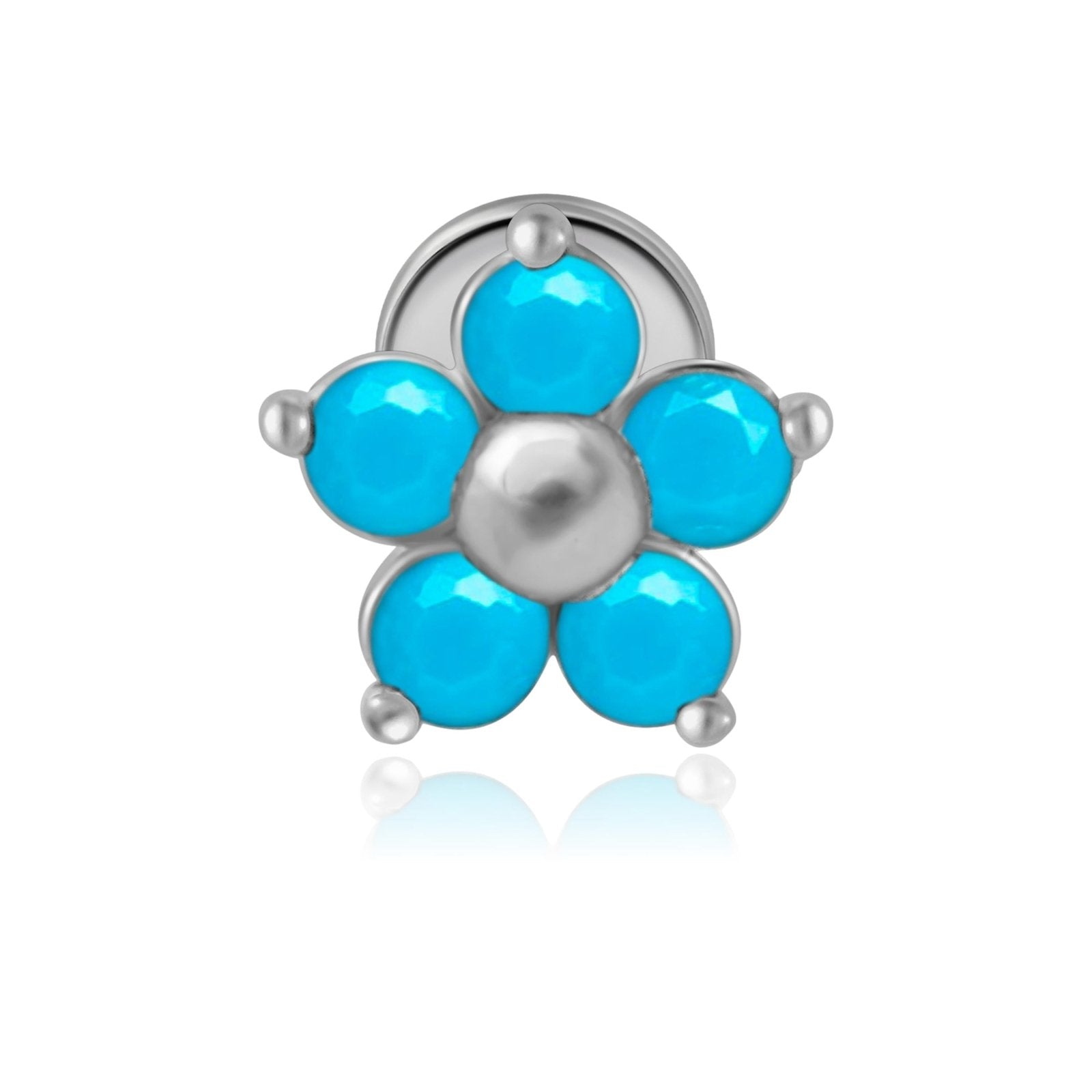 Turquoise Flower Flat Back Stud – Estella Collection