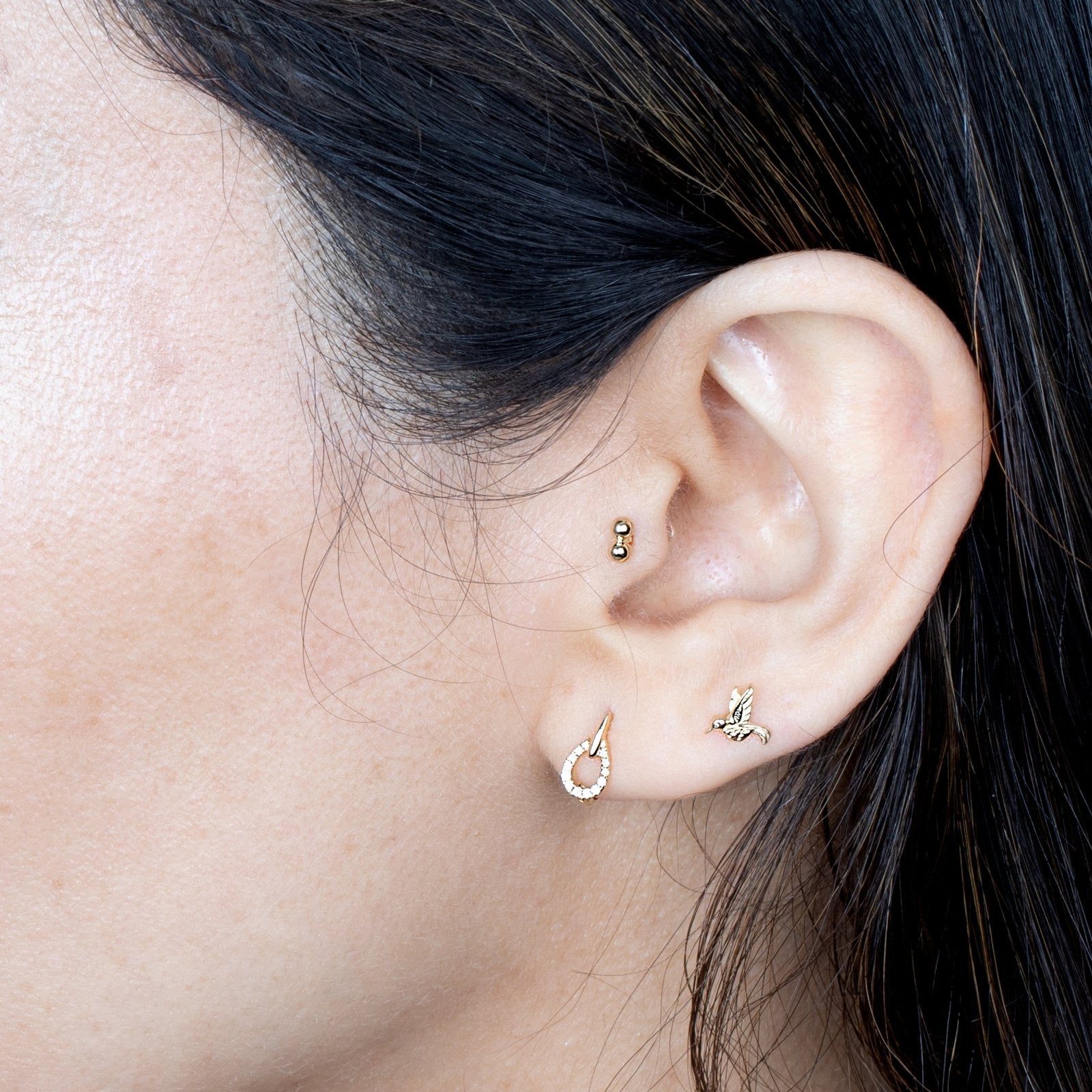 2.5mm Tiny Disc 14K Gold Flat Back Earring – FreshTrends