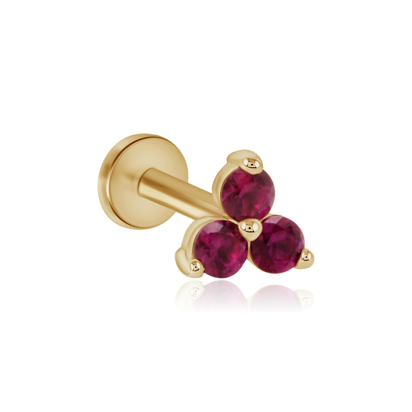 Pink Ruby Marquise Screw Back Earring