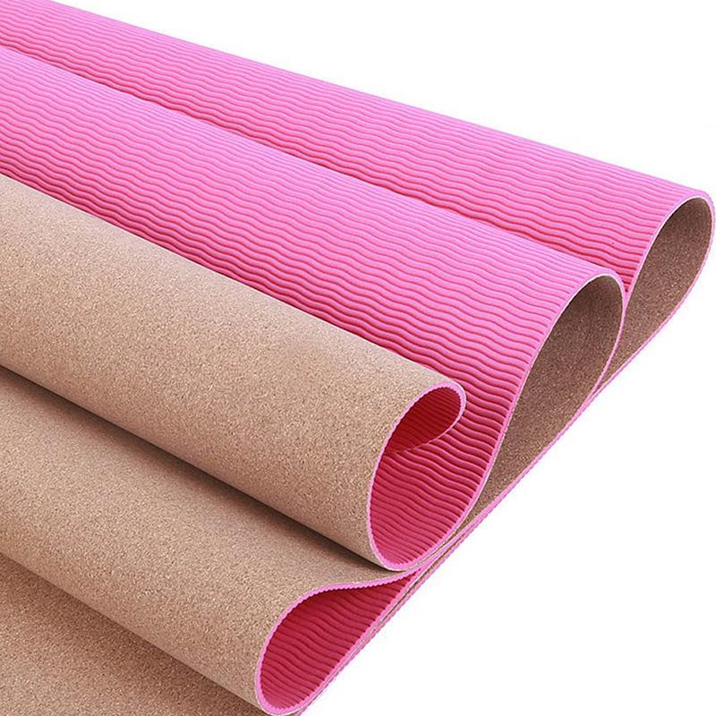 Υπόστρωμα γυμναστικής με φελλό για ασκήσεις yoga και pilates - Ροζ GL-53160