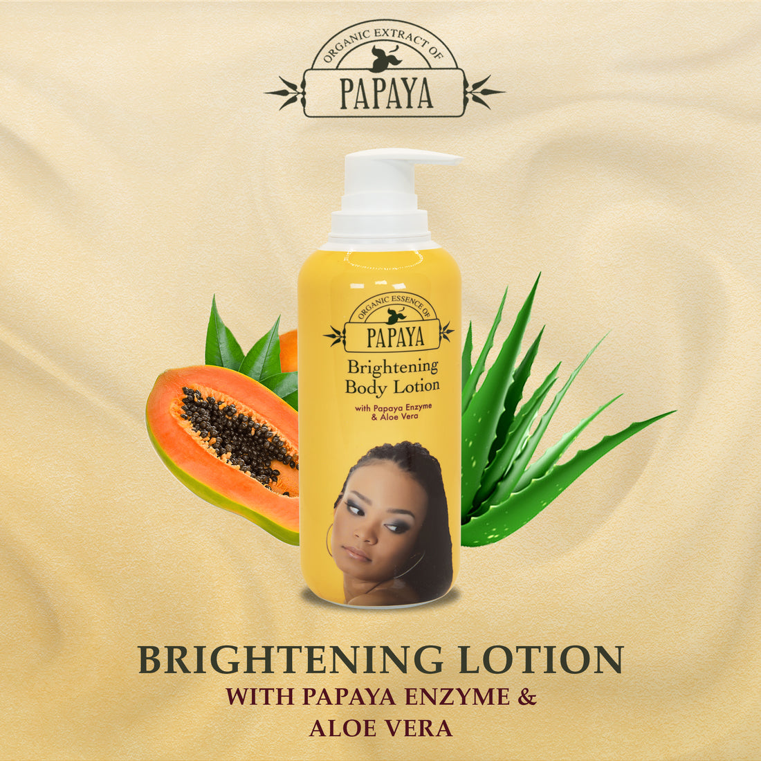 Organic Extract Of Papaya Brightening Body Lotion 400ml Mitchell Brands