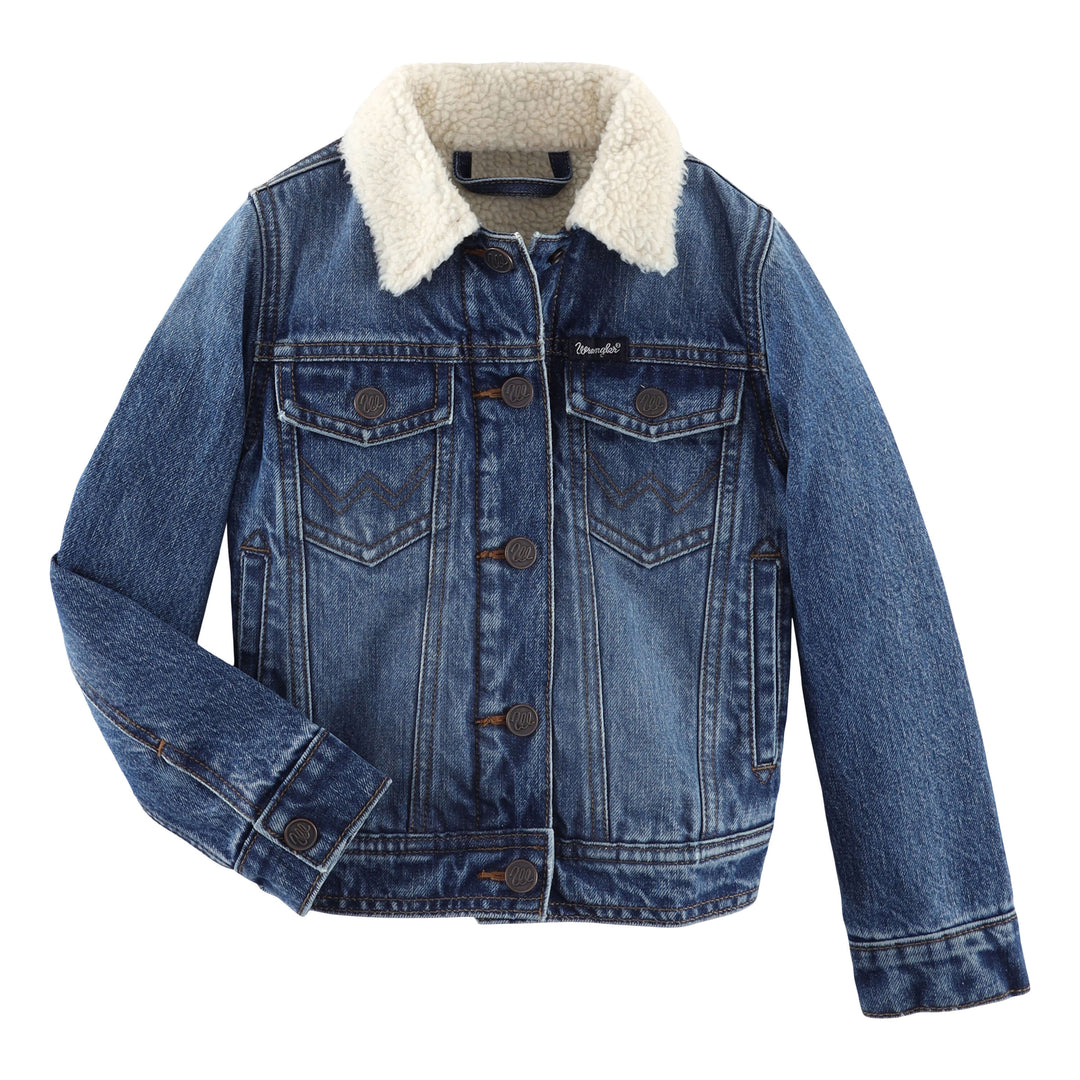 Wrangler Boys' Rustic Sherpa Lined Denim Jacket