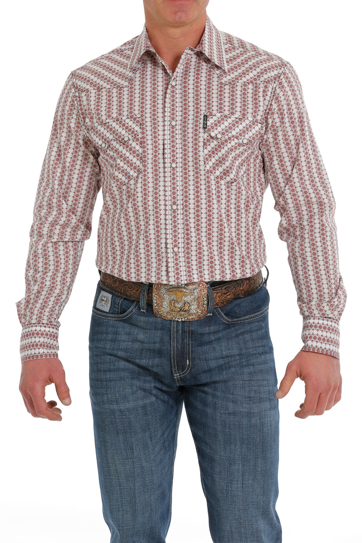 Cinch | White Striped Modern Fit Print LS Shirt – Outpost Western Store