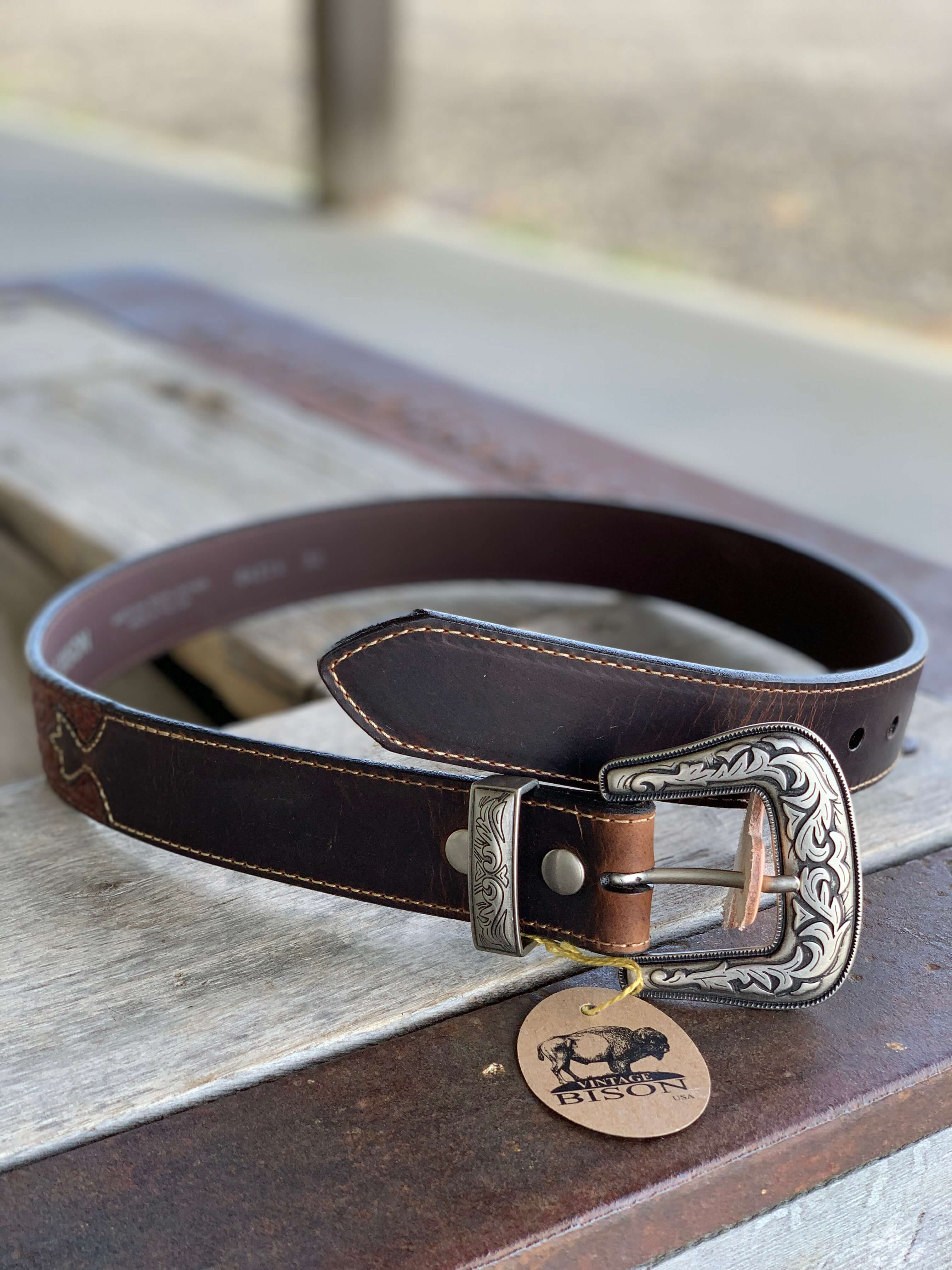 Vintage Bison | Peanut Pinnacle Belt – Outpost Western Store