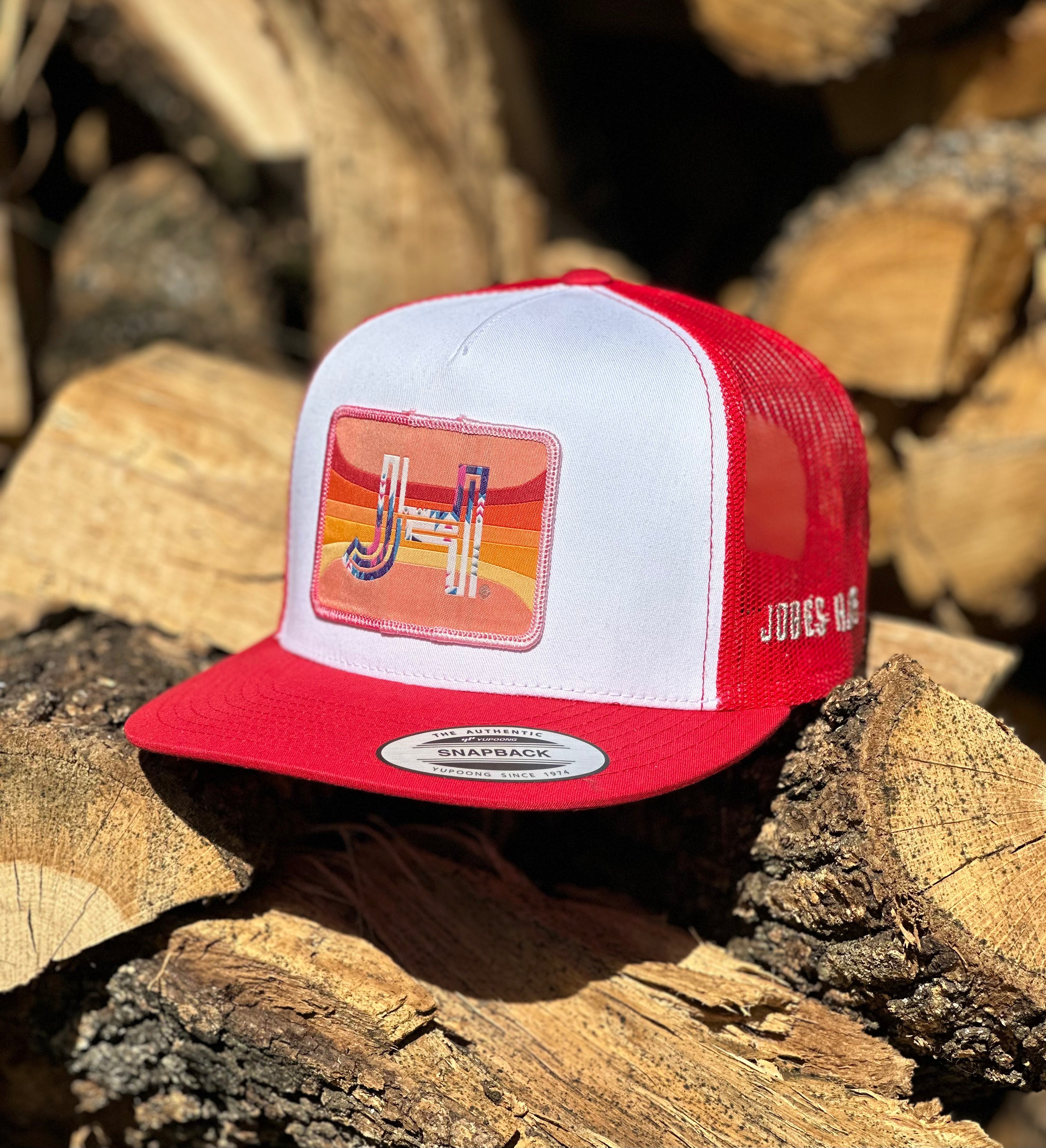 2023 Jobes Hats White/Red 80’s patch