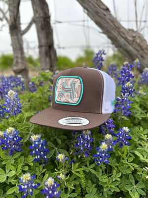 2023 Jobes Hats Brown/White Mint Boot patch - Jobes Hats, LLC