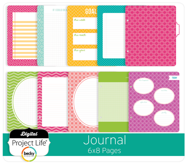 Download Project Life Digital Scrapbooking - 6x8 Journal Pages ...